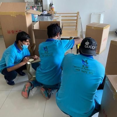 "RMMovers team setting up and preparing for a smooth relocation"